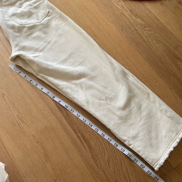 OAK +  FORT CROPPED OFF WHITE STRAIGHT PANTS - S - Picture 10 of 16